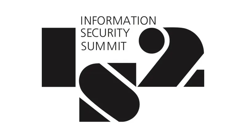 Information Security Summit logo featuring stylized "IS" letters in black geometric design with "INFORMATION SECURITY SUMMIT" text above